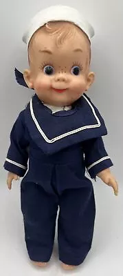 Vintage Effanbee MICKEY Navy Sailor Boy 11” 1950s Molded Vinyl Rubber Doll • $26.09