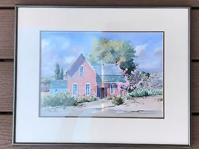 David Vega Chavez Watercolor New Mexican House Signed Excellent Condition • $425