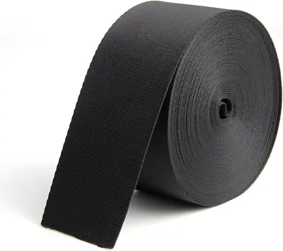 2 Inch Wide 10 Yards Black Nylon Webbing Strap，Polypropylene Heavy Straps For Ba • $10.90