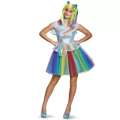 Rainbow Dash-My Little Pony Deluxe Halloween Costume Adult Women Small-- NEW • $36.99