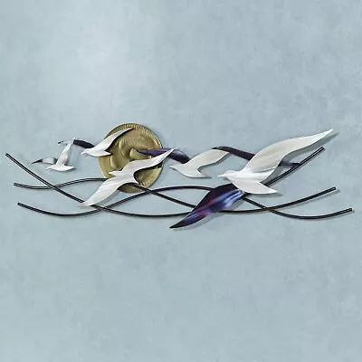 Winged Surfers Coastal Ocean Handcrafted Metal Wall Art Sculpture Beach Decor • $249