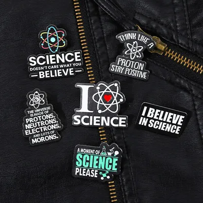 £1.66 • Buy Letter Science Geometric Brooch Funny Proton Neutron Backpack Badge Pins Jewelry