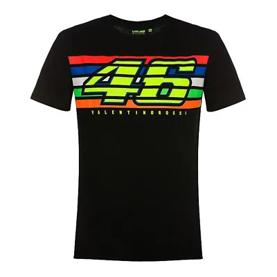 New Official Valentino Rossi VR46 The Doctor StripesBlack T Shirt - VRMTS 350304 • £29.99