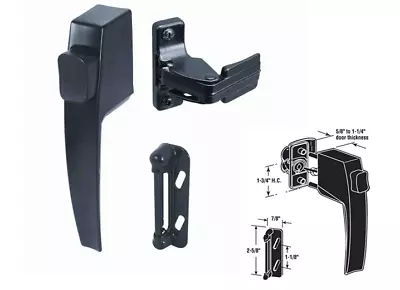 Screen And Storm Door Push Button Latch Set With Night Lock Black (Single Pack) • $11.85