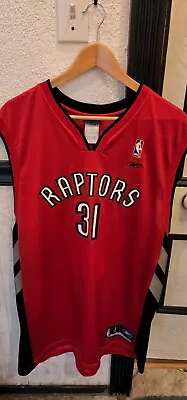 RARE VTG NBA Reebok Toronto Raptors Charlie Villanueva Jersey 31 Mens Large Red • $69.99