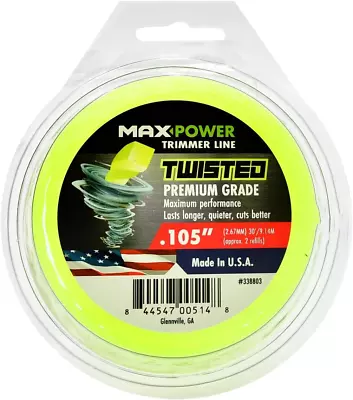 Maxpower 338803 Premium Twisted Trimmer Line .105-Inch Twisted Trimmer Line 30-F • $8.86
