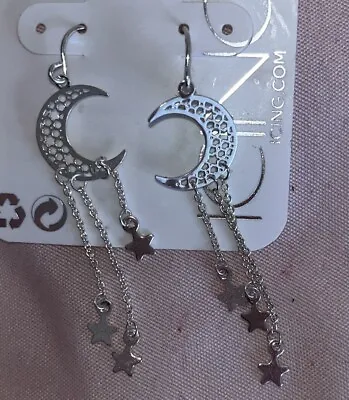 Sensitive Solutions Hook Style Moon And Stars Earrings • $6