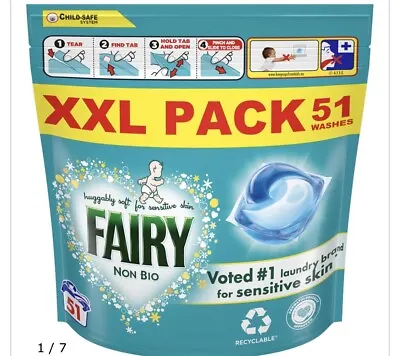 Fairy Non Bio Pods 51 Washes Mega Pack SEALED  • £14.49