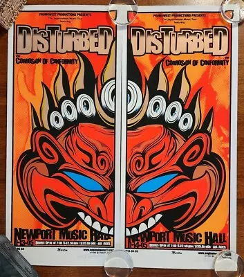 Disturbed And COC At The Newport Music Hall Poster Set Signed By Mike Martin • $15