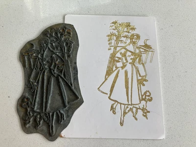 £10 • Buy Vintage 1950s Letterpress Printing Plate Ladies Fashion