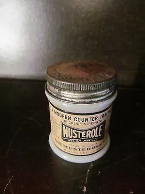 Vintage Musterole For Congestion Milk Glass Medical  Bottle  • $19.50