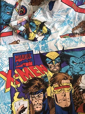 Vintage 1994 Marvel X-MEN Twin Bed Set Fitted & Flat Sheet + Pillowcase Rare • $129.99