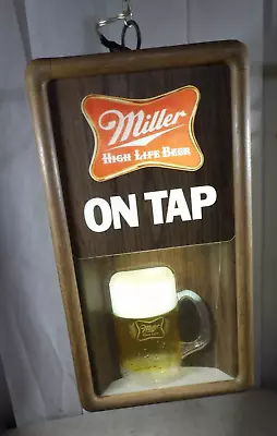 Vintage 1982 Miller High Life Beer Lighted Rotating Motion Clock Sign Display • $350