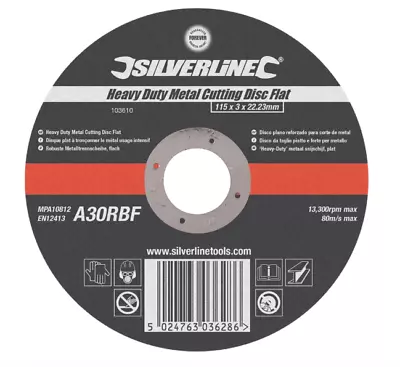 Silverline 103616 Heavy Duty Metal Cutting Disc Flat 230 X 3 X 22.23mm • £4.15