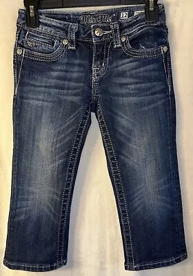 Miss Me Little Girl Capri Jeans Size 12 JK5375P5 Rhinestone 24” Long Low Rise • $20