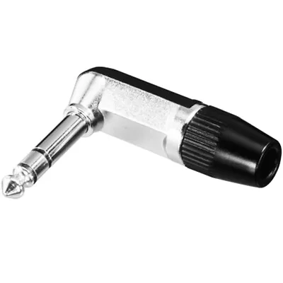 Rean NYS208 1/4  6.35 Stereo TRS Right Angle Jack Plug Cable Up To 6mm Nickel • £2.95