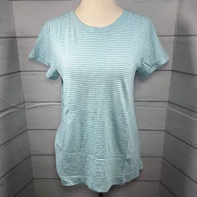 NWT Women's Loft Striped New Crew Tee T-Shirt Mod Blue Short Sleeve Size Small • $9.95