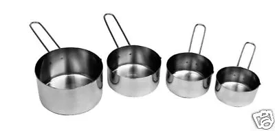 4  Measuring Cups Stainless Steel Free Shipping Usa Only • $12.95