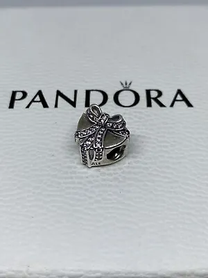 100% Genuine Authentic Pandora Pink Present Heart Bow Charm 791423PCZ  Rare • £19.99