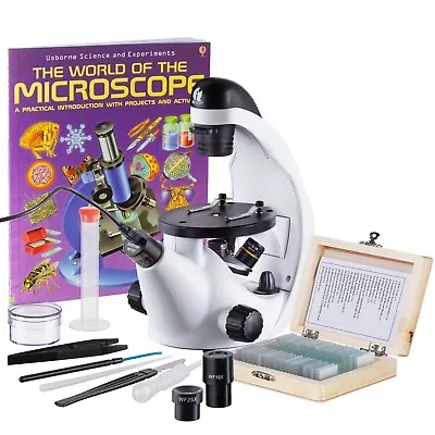 IQCrew IN50C-PS25-WM-E2 Inverted Microscope With 2MP Camera + Slides + Book • $178.99