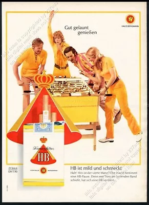 1971 Foosball Game Table Players Photo HB Cigarettes German Vintage Print Ad • $9.99