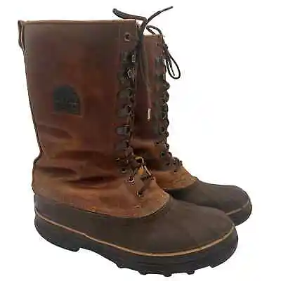 Sorel Men's Maverick Brown Leather Tall Snow Boots Size 10 • $63