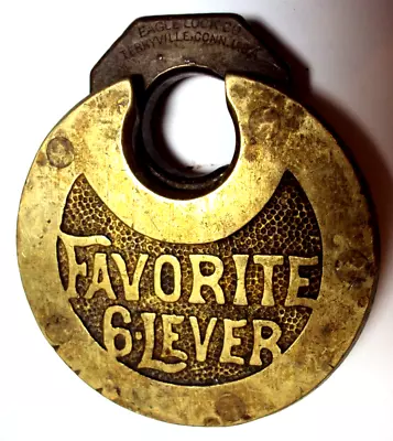 Eagle Lock Favorite 6 Lever Vintage Antique Metal Brass No Key Steampunk Padlock • $26.95