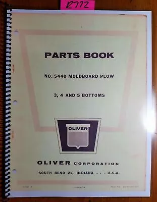 Oliver 5440 Moldboard Plow 3 4 5 Bottom Parts Book Catalog Manual C-5031Y • $15.99