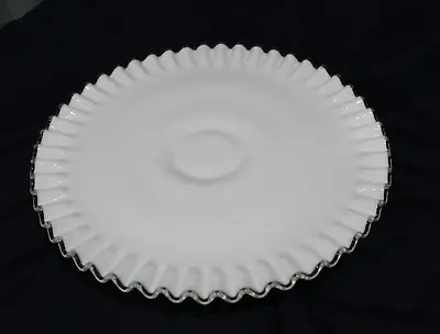 Vintage Fenton Silver Crest Low Cake Plate - 12  Diameter • $22.50