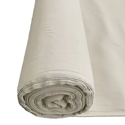 Natural 14OZ COTTON CANVAS WATERPROOF FABRIC Heavy Outdoor Tarpaulins Covers • £12.99