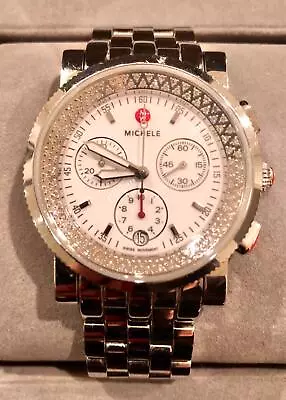 Michele Stainless Steel Diamond Watch  • $1795