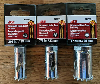 Ace Diamond Hole Saw Drill Bits NEW | 3/4  7/8  1-1/8  1-1/2  1-3/4 2-1/4  • $8.95