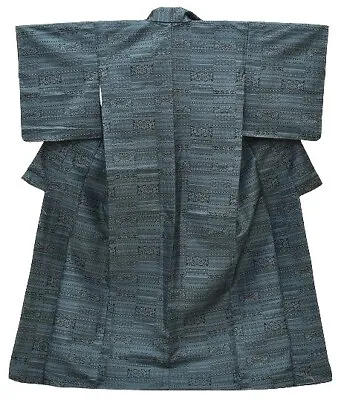 Japanese Kimono Vintage Komon Blue Jacket Robe Mtfuji 3mt0439 • $10