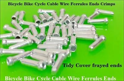  BICYCLE BIKE CYCLE CABLE WIRE Ferrules Ends CRIMPS TIDY COVER Frayed Ends UK • £2.29