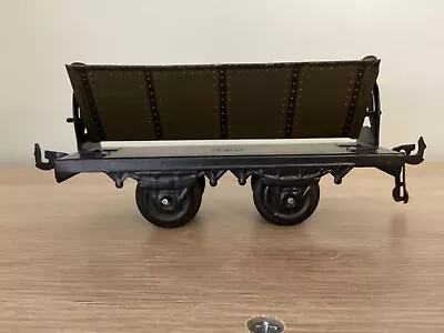 BING/ O GAUGE (1920s?) EARLY SIDE TIPPING WAGON. Grey / Black. • $115