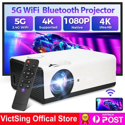5G WiFi 1080P HD 4K Mini Android Projector 200  Video Home Thether Cinema HDMI • $145.99