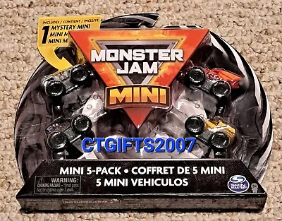 Official Monster Jam Mini Collectible Monster Trucks 5-Pack With 1 Mystery Truck • $18.25