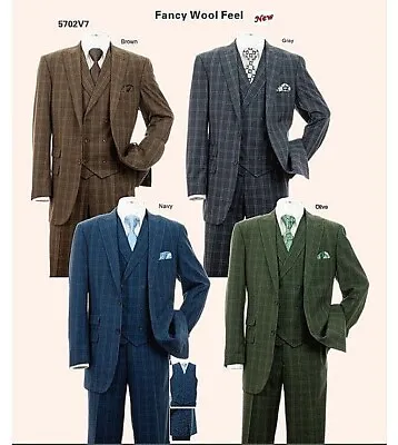 Men's 3 Piece Luxurious Suit With Vest&Pants Modern Fit Two Button Side Vents • $109.99