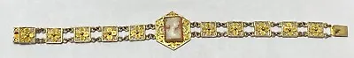 Antique/vintage Cameo Filigree Link Bracelet 800 Silver 7 3/4  Long • $50