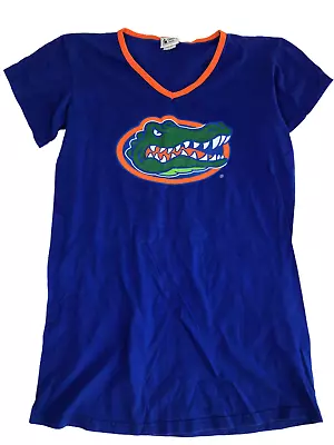 Florida Gators Shirt Women's Small/Medium Blue Orange Long Shirt Dress Ladies • $12.65