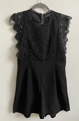 Black Playsuit Size 10 With Lace Detail • £6.90