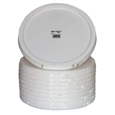 White 2 Gal. Capacity Plastic Bucket Lid 6.75 Dia. In. (Pack Of 10) • $17.42