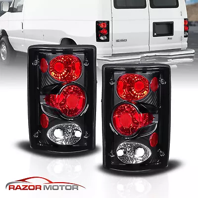 2000-2006 Ford Excursion/95-06 Econoline Van E-Series Black Brake Tail Lights • $82.59