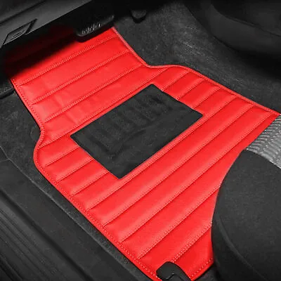 $22.99 • Buy Universal Leather Car Floor Mats For Car SUV Van Anti Slip Backing Red