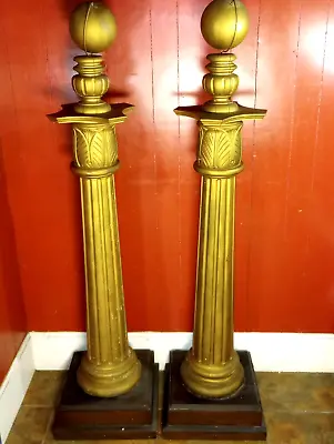 Antique Masonic Woodmen Of The World Grand Lodge Pillars Columns Wooden • $700