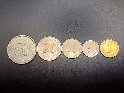 1967 Malaysia Coin Set ~  5 AU Coin Set ~  Slightly Toned • $19.99