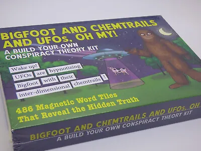 Bigfoot And Chemtrails And UFOs OH MY! - Magnetic Word Tile DIY Conspiracy Kit • $26.95