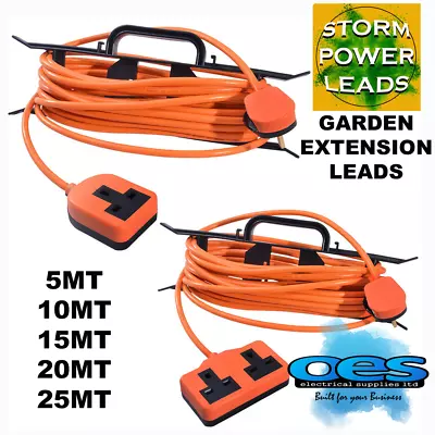 Outdoor Garden Orange Extension Lead All Lengths 1 Gang Socket & 2 Gang Socket. • £18.95