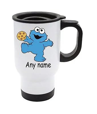£13.99 • Buy Cookie Monster Travel Mug Can Be Personalised With Any Name