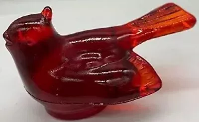 Bird Shelf Sitter - Red Glass - Mosser USA • $14.99